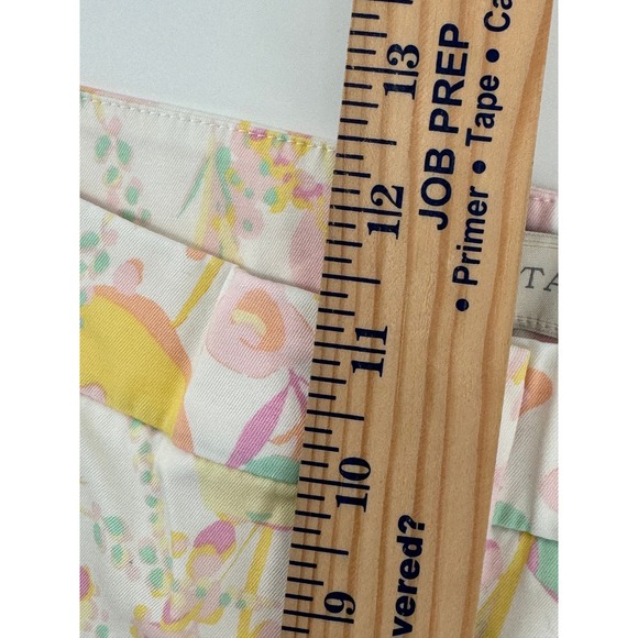 Talbots Crop Pants Women 14 Floral Print Pink Yellow Mint Green flattering New - Picture 8 of 14